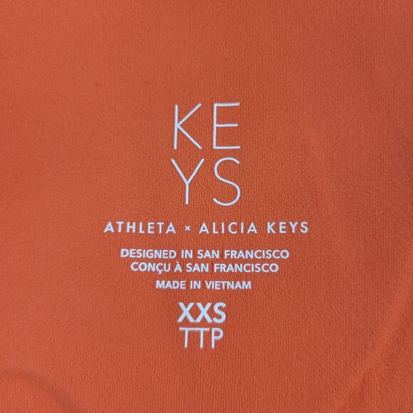 Athleta x Alicia Keys Womens Leggings Size XXS Orange Elation Ribbed Tight NEW - Picture 9 of 15